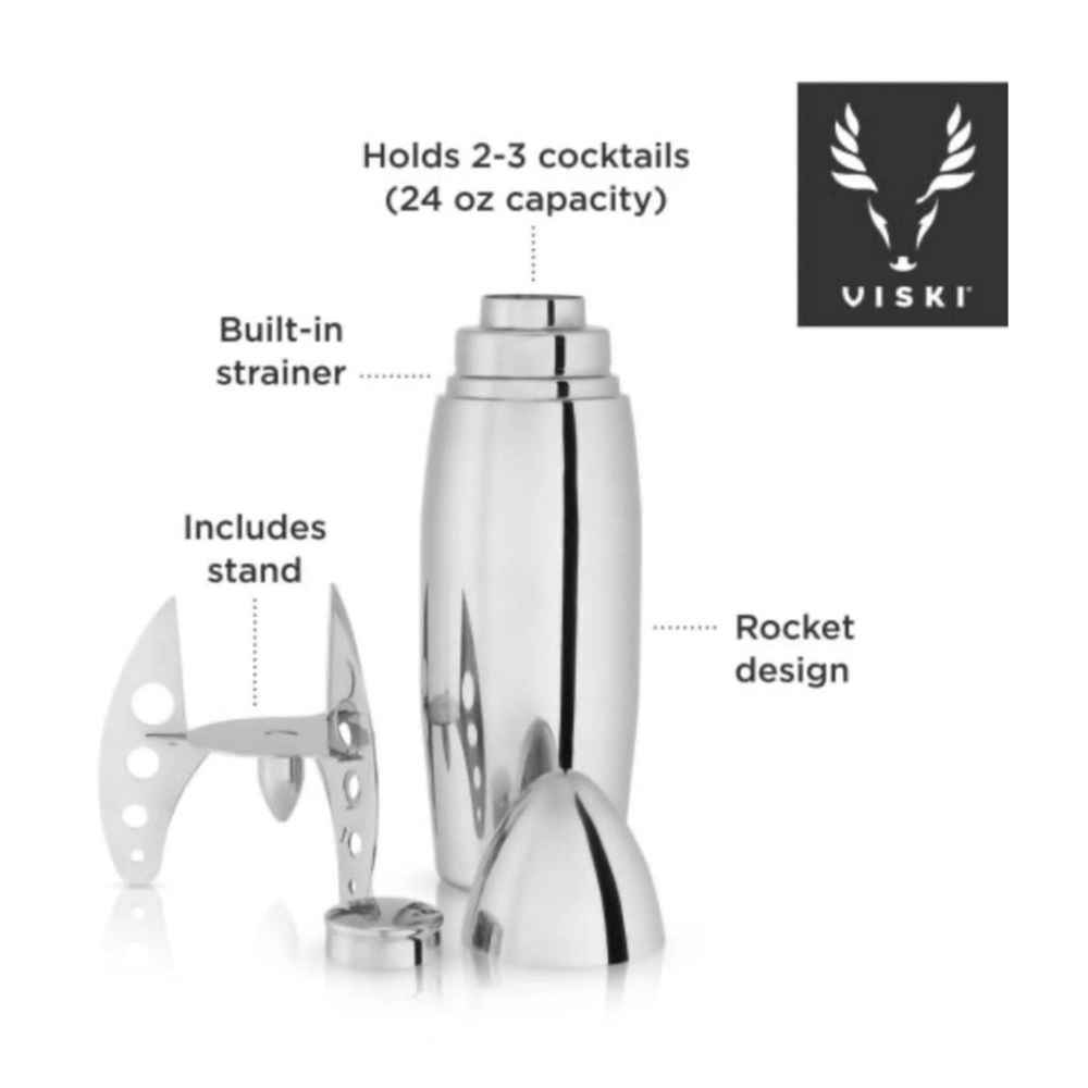 VISKI Silver Rocket Cocktail Shaker